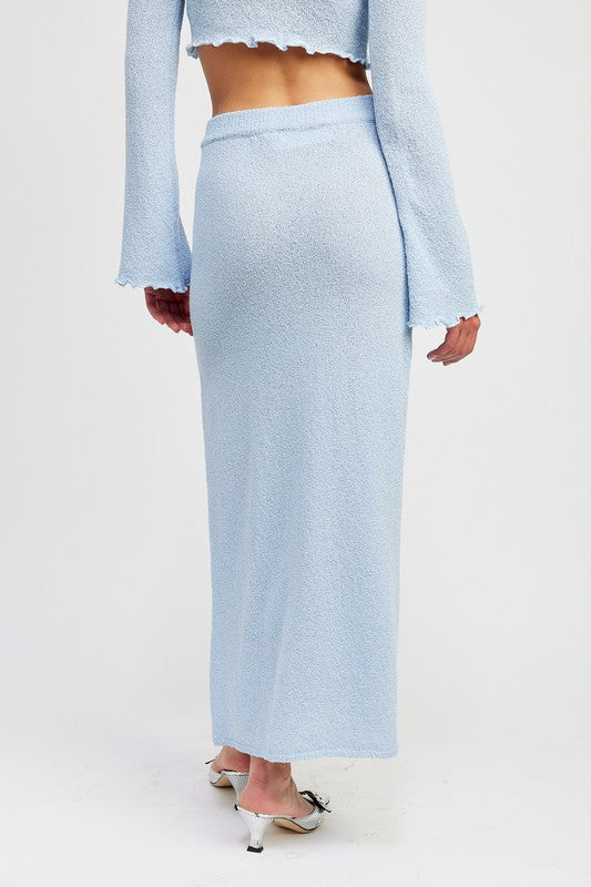 HIGH WAIST MAXI SKIRT WITH SLIT- 2 COLORS