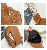 Gold Ring Zipper Sling Fanny Travel Crossbody Bag-2 Colors