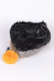 Faux Fur Convertible Wristlet Crossbody Swing Bag-4 Colors