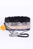 Faux Fur Convertible Wristlet Crossbody Swing Bag-4 Colors