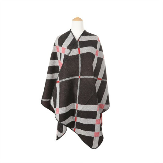 STRIPE ASYMMETRICAL PONCHO- 3 COLORS