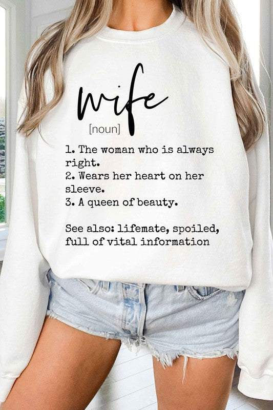 DEFINITION OF A WIFE GRAPHIC SWEATSHIRT-4 COLORS