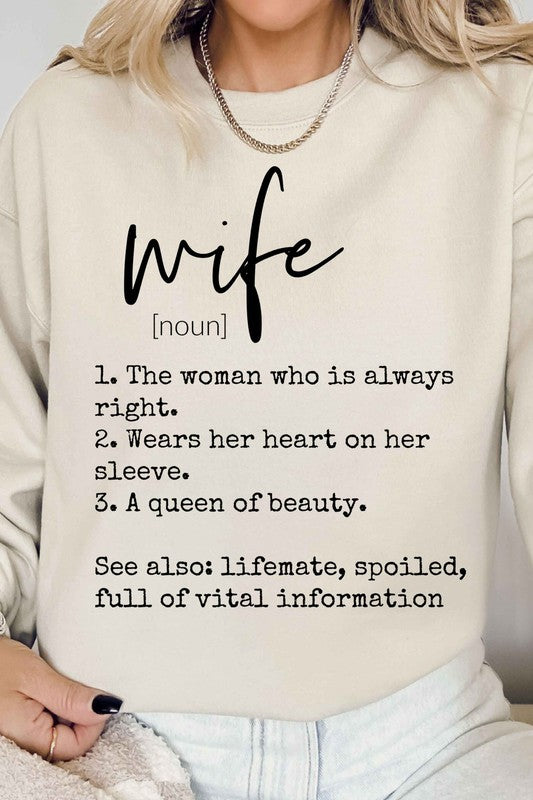 DEFINITION OF A WIFE GRAPHIC SWEATSHIRT-4 COLORS