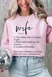 DEFINITION OF A WIFE GRAPHIC SWEATSHIRT-4 COLORS