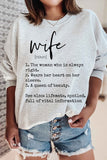 DEFINITION OF A WIFE GRAPHIC SWEATSHIRT-4 COLORS