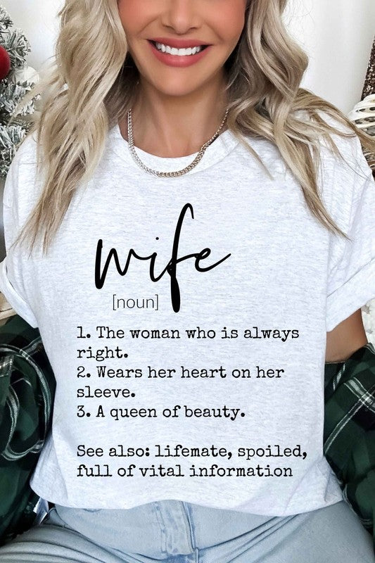 DEFINITION OF A WIFE OVERSIZED GRAPHIC TEE- 5 COLORS