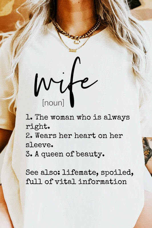 DEFINITION OF A WIFE OVERSIZED GRAPHIC TEE- 5 COLORS