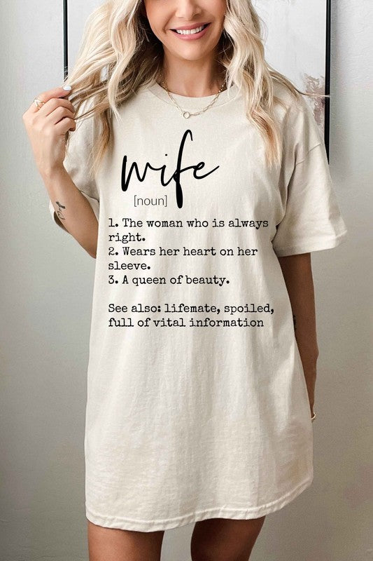 DEFINITION OF A WIFE OVERSIZED GRAPHIC TEE- 5 COLORS