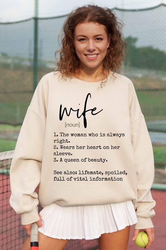 DEFINITION OF A WIFE OVERSIZED GRAPHIC SWEATSHIRT- 4 COLORS