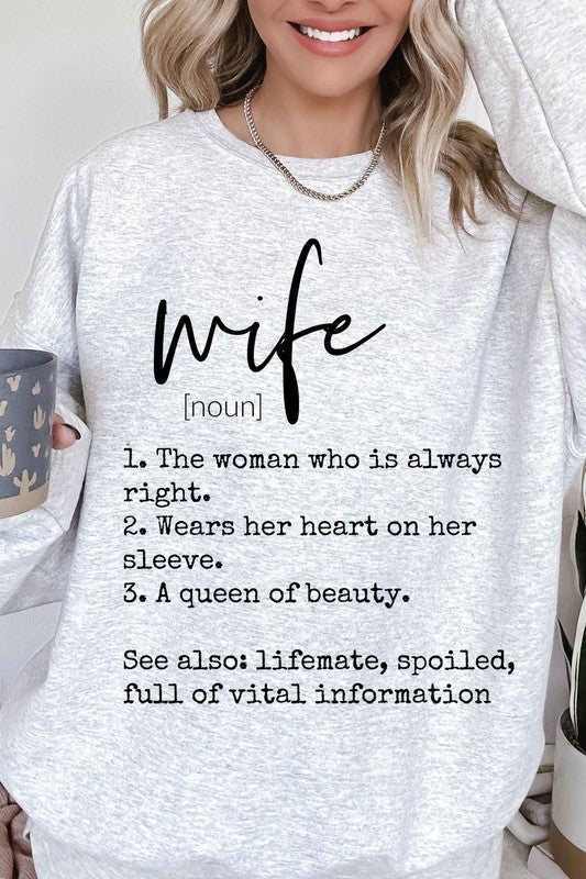 DEFINITION OF A WIFE OVERSIZED GRAPHIC SWEATSHIRT- 4 COLORS