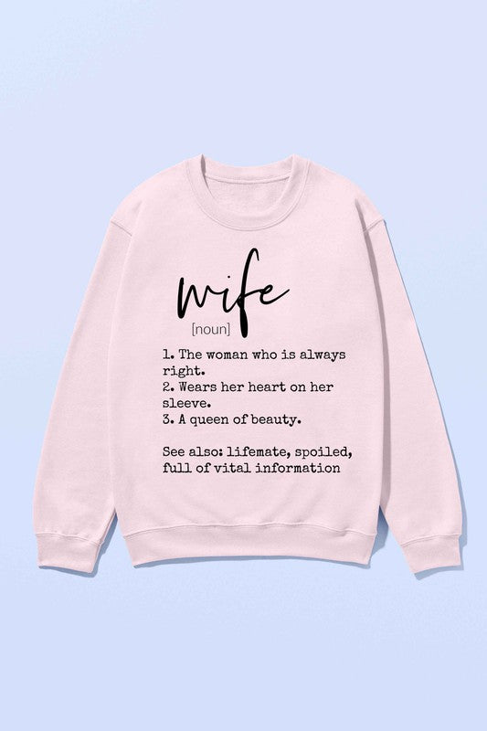 DEFINITION OF A WIFE OVERSIZED GRAPHIC SWEATSHIRT- 4 COLORS