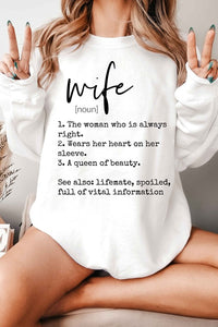 DEFINITION OF A WIFE OVERSIZED GRAPHIC SWEATSHIRT- 4 COLORS