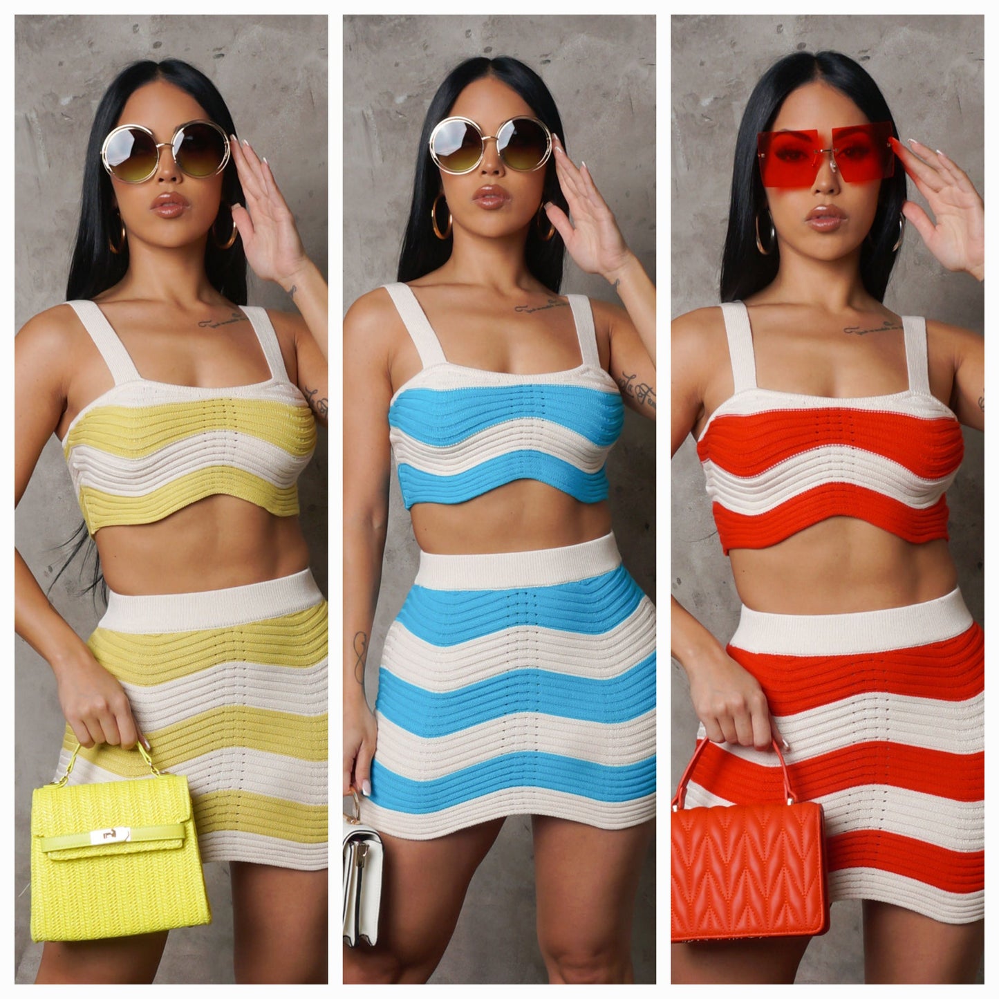 Icr Cream Swirl Mini Skrit & Top Set