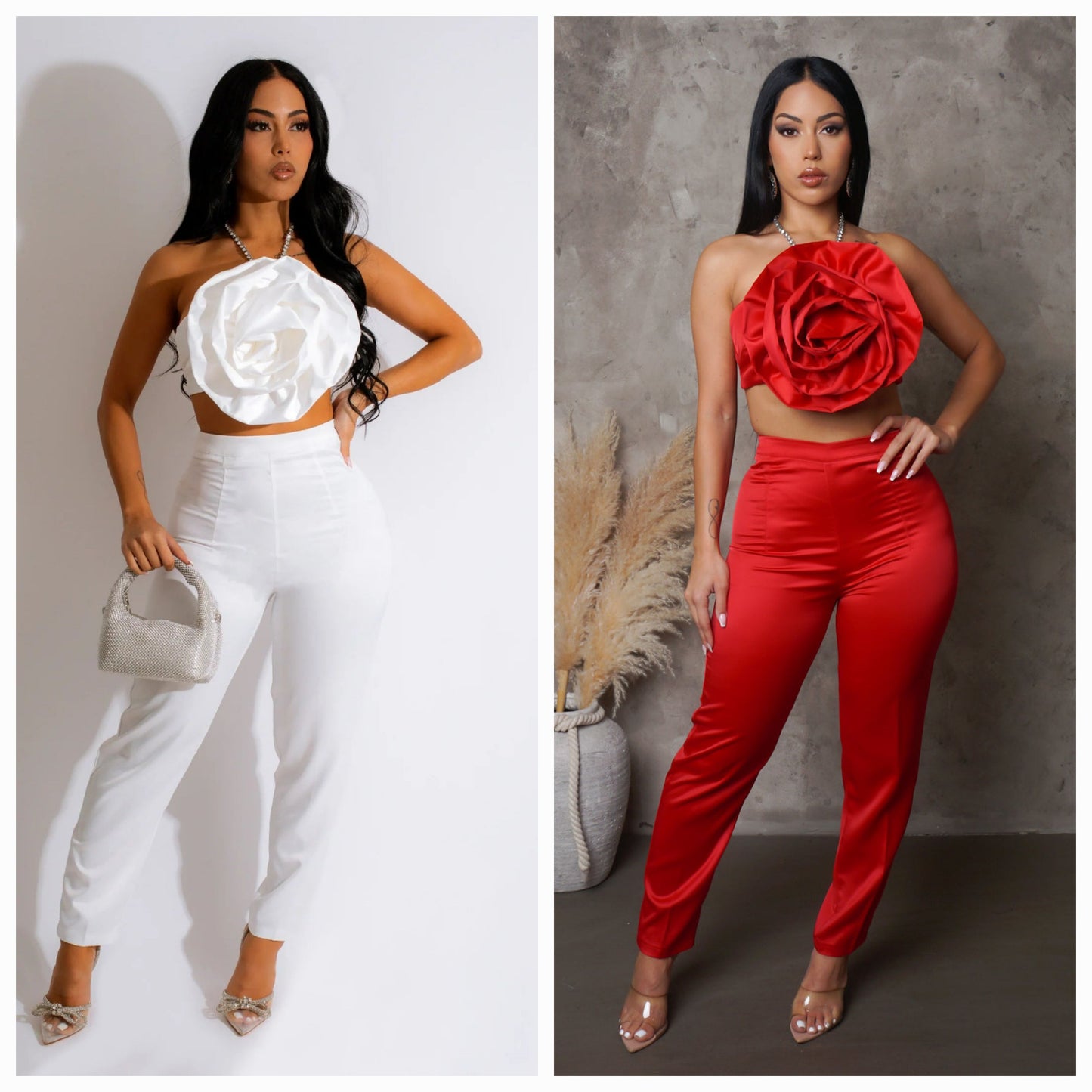 Bloomed Flower Top & Pants Set