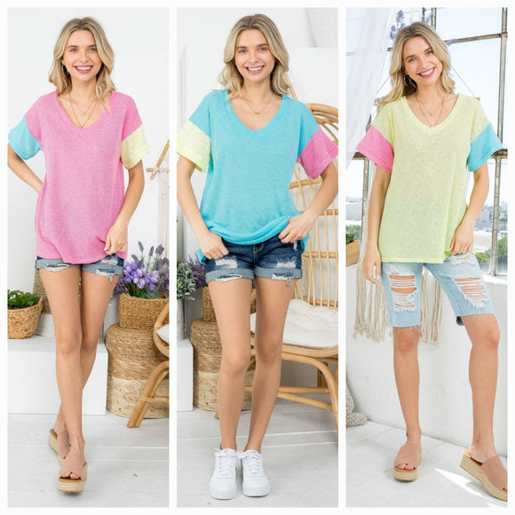 LOW GAUGE COLORBLOCK TOP