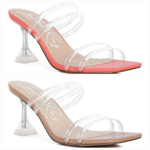 Nightfall Clear Spool Heeled Sandal