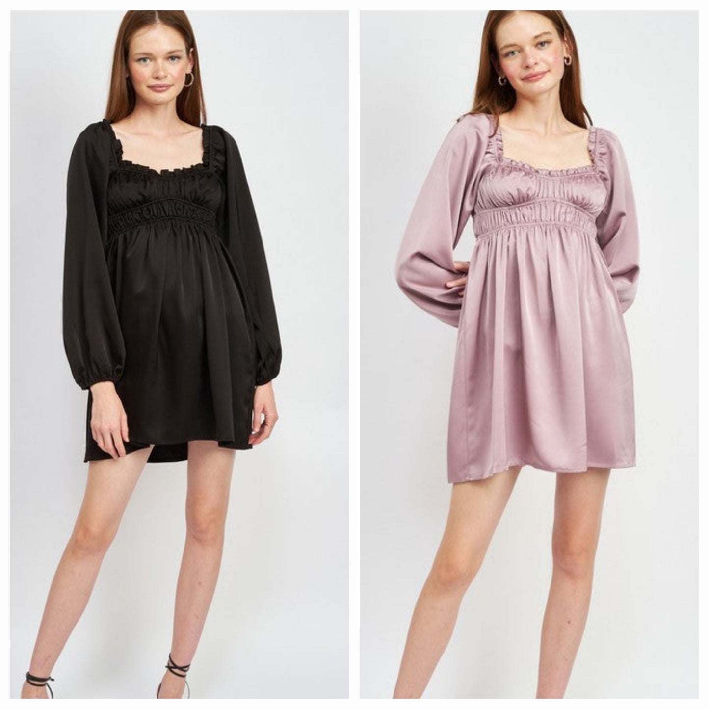 BABY DOLL MINI DRESS WITH RUFFLE DETAIL