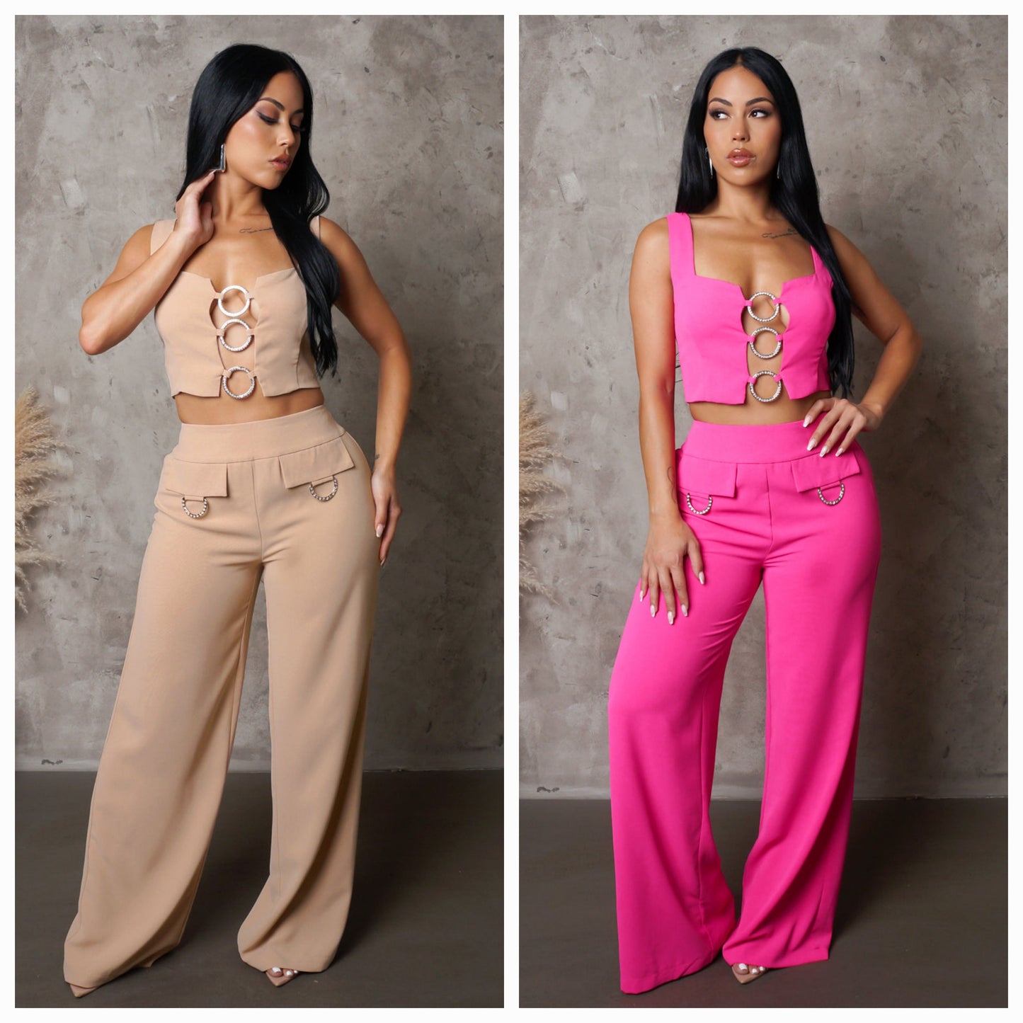 Diamond Ringed Pants Set