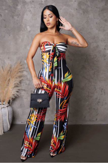 "Tropical Vibes" Tube Jumpsuit