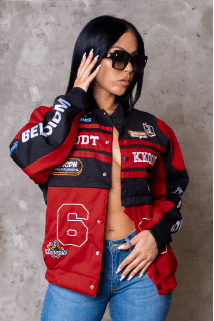 3-Way Wear Varsity Covertible Jacket/Skirt Set- Red