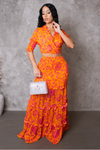 Vacation Tiered Skirt & Top Set