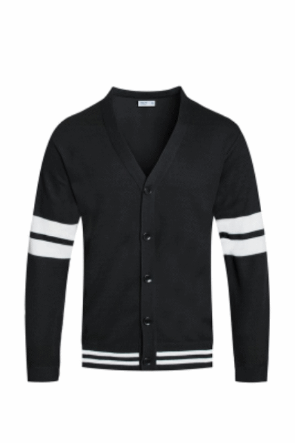 Weiv Mens Two Stripe Button Cardigan