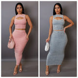 Ribbed Skirt & Top Set