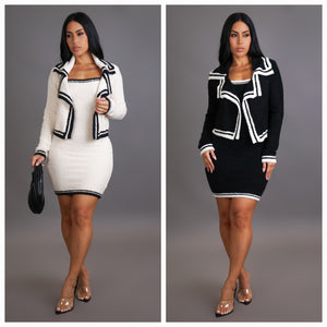 Cookies & Cream Dress & Cardigan Set