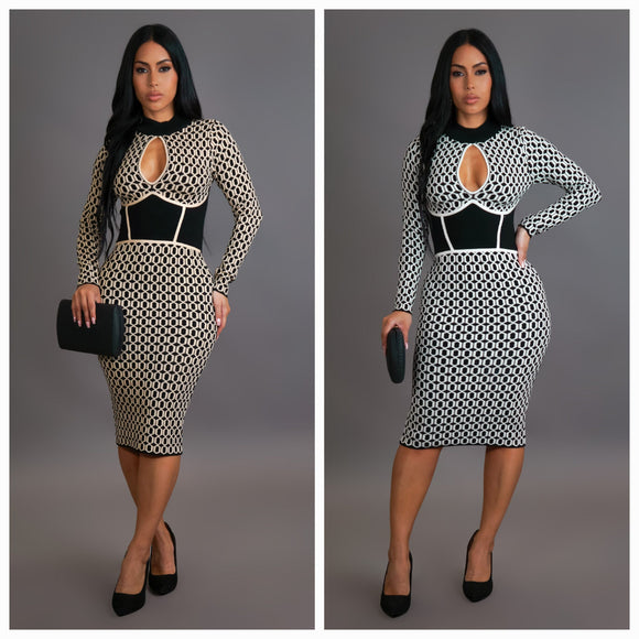 Infinite Stitched Midi Dress