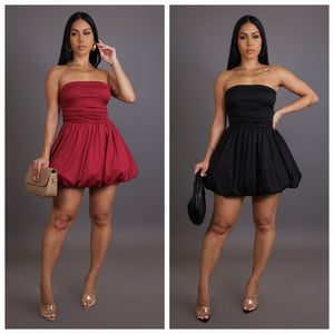 Puff Ruffle Mini Dress