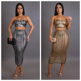 Metallic Acrylic Skirt Set