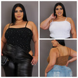 Plus Size Rhinestone Bodysuit