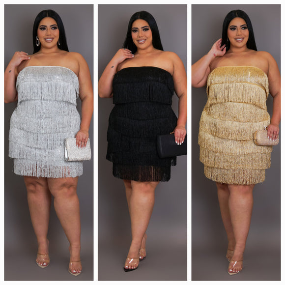 Plus Size Tassel Dress