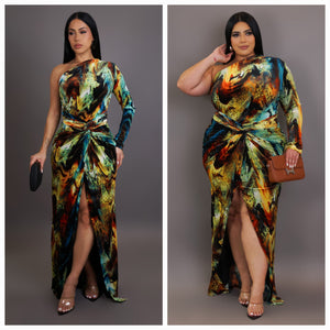 Earth Wind Fire Abstract Maxi Dress