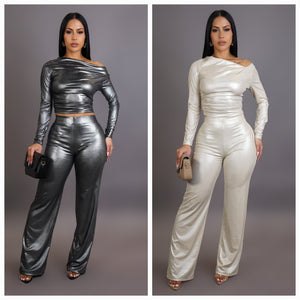 Metallic Pants Set