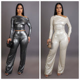 Metallic Pants Set