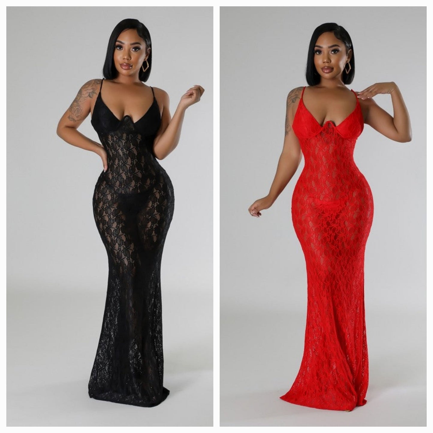 Sexy Lace Maxi Dress Lingerie