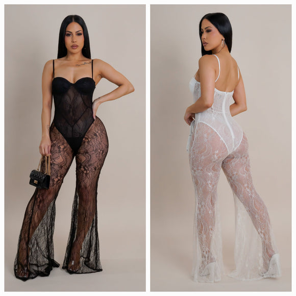 Bodysuit Topped Lace Jumpsuit Lingerie