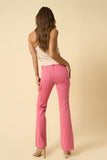 DUSTY PINK COLOR CARGO SLIM BOOT PANTS