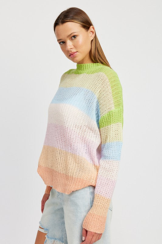 MULTI STRIPE KNIT TOP