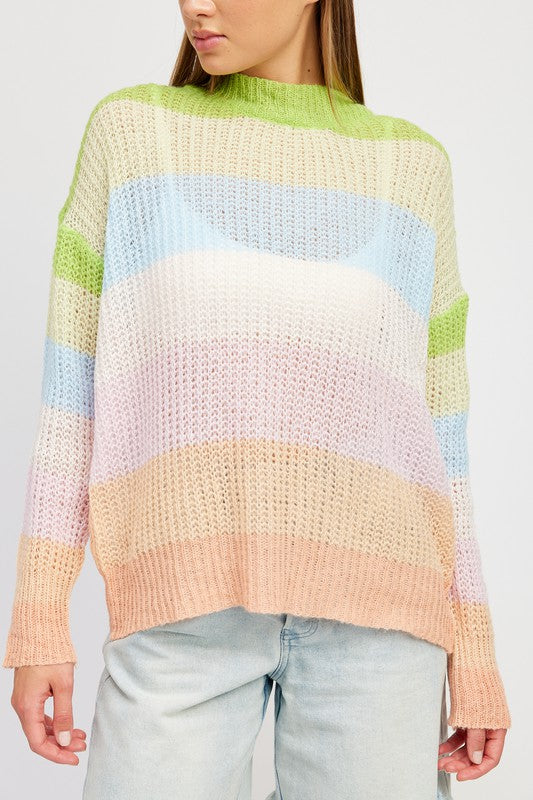 MULTI STRIPE KNIT TOP
