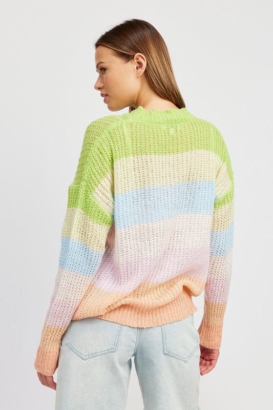 MULTI STRIPE KNIT TOP