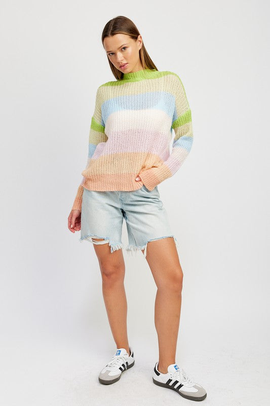 MULTI STRIPE KNIT TOP