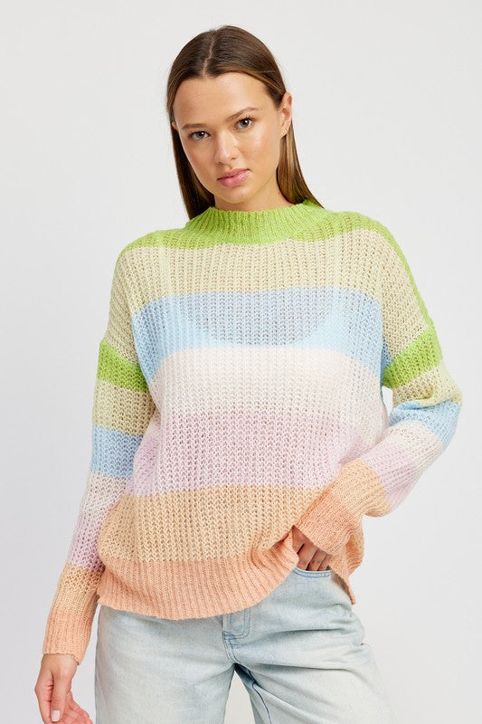 MULTI STRIPE KNIT TOP