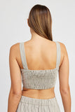 BUTTON DOWN VEST TOP- NATURAL OR GREY