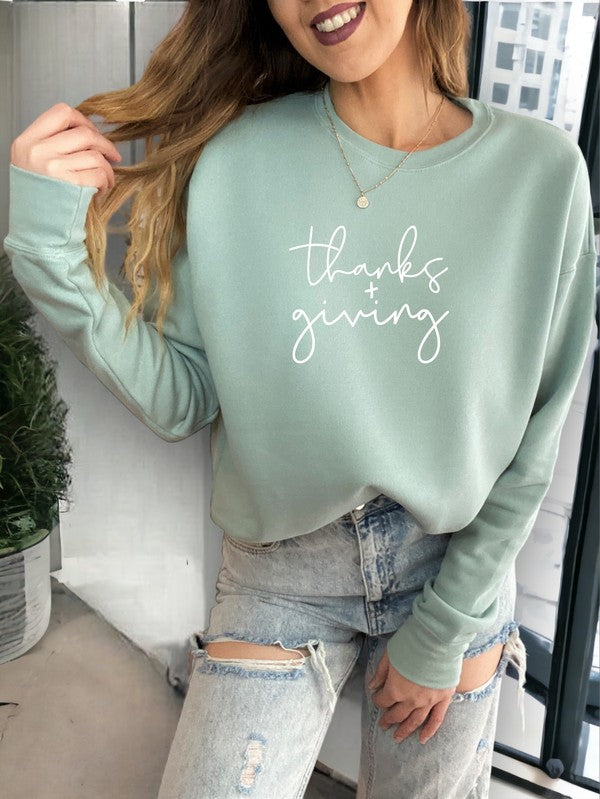 Plus Size Giving Graphic Premium Crew- 7 Colors