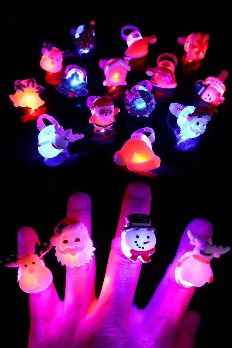 3D Resin Christmas Ornament Led Ring Collection