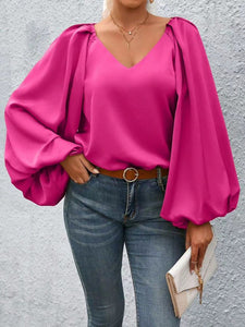 Lantern Sleeve Blouse-4 Colors