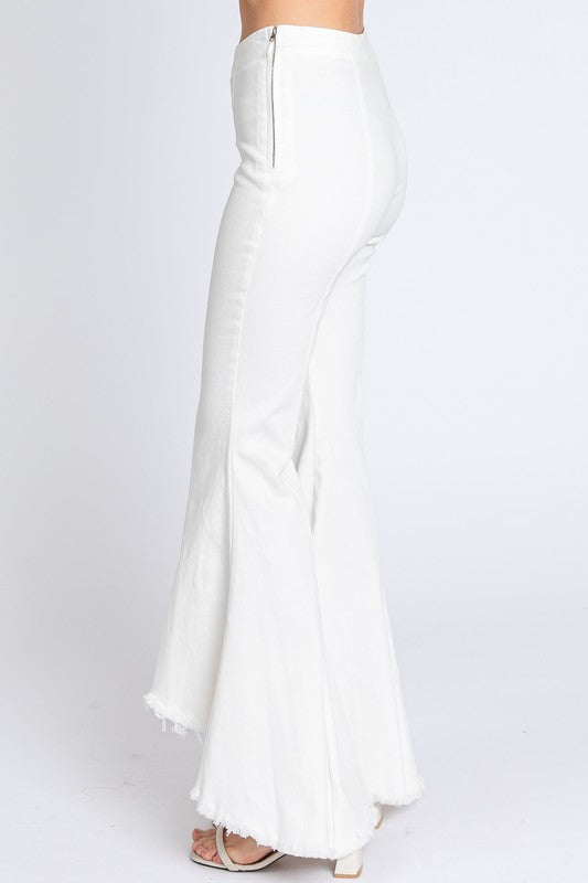 Stretch Denim Pintuck Pleated Jeans-2 Colors