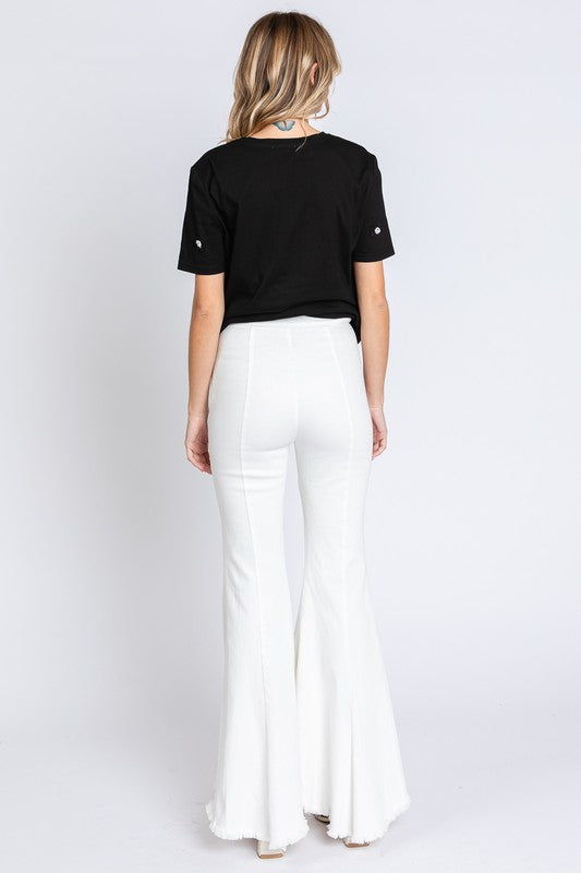 Stretch Denim Pintuck Pleated Jeans-2 Colors